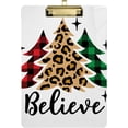 thumbnail image 1 of FMSHPON Christmas Trees Leopard Buffalo Plaid Clipboard Hardboard Wood Nursing Clip Board and Pull for Standard A4 Letter 13x9 inches, 1 of 8