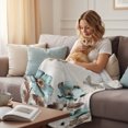thumbnail image 4 of Retro Mallow Flowers Throw Blanket for Couch, Soft Lightweight Flannel Fleece Blanket, Spring Floral Butterfly Elegant Microfiber Plush All Season Decorative Blankets Gifts for Sofa Bed 50"x60", 4 of 9
