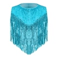 thumbnail image 3 of SiiRoh Girls Shiny Sequins Metallic 70s Disco Hippie Clothes Set Fringed Tank Top Split Flares Pants Latin Dance Outfit Blue 6, 3 of 7