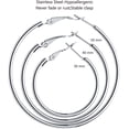 thumbnail image 2 of Foeses Large Thin Hoop Earrings, Stainless Steel, 6 Per Pack, 2 of 9