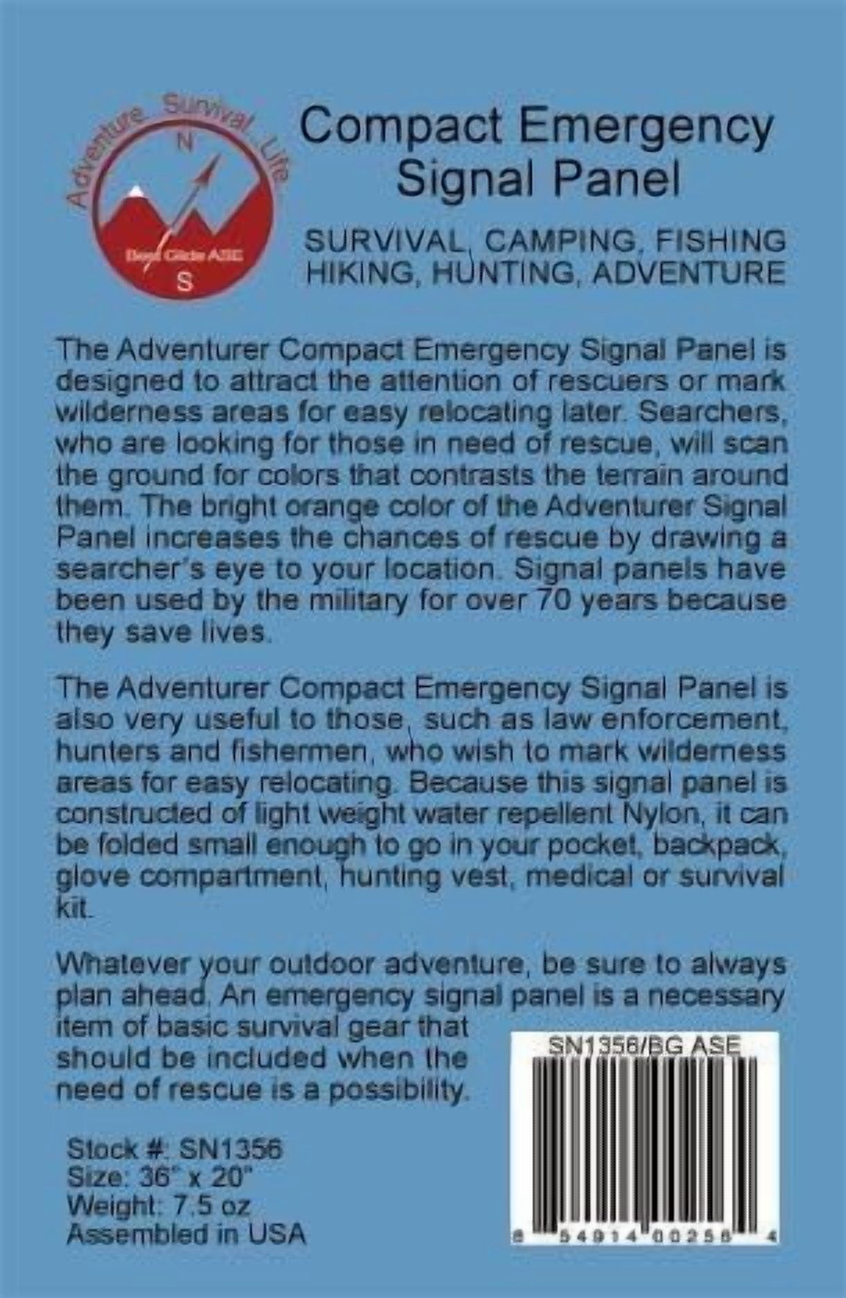 Compact Emergency Survival Signal Panel