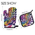 thumbnail image 2 of Yayeee Oven Mitts and Pot Holder Set of 2 Heat Resistant Kitchen Gloves Baking Hot Pad, Purple Wavy Plaid, 2 of 5