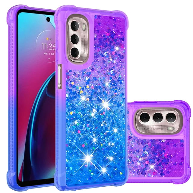 Funda para Motorola MOTO G Stylus 2022 5G Transparente con Brillos Carcasa Protectora Antigolpes con Glitter Brillante