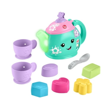 Fisher-Price Laugh & Learn Time for Tea Set, Interactive Toddler Learning Toy, 9 Pieces