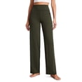 thumbnail image 1 of Pantalones CRZ YOGA Butterluxe de tiro alto, pierna ancha, color oliva, talla M, 1 of 6