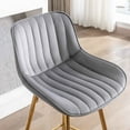 thumbnail image 5 of 30 Inch Velvet Dining Chairs, Modern Dining Chair with Golden Metal Legs, Simple Bar Stool Upholstered Dining Chairs, Counter Height Low Back(Grey,Set of 8), 5 of 8