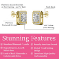 thumbnail image 2 of Cate & Chloe Norah 18k Yellow Gold Plated Stud Earrings with Simulated Diamond Crystals for Women, 2 of 10