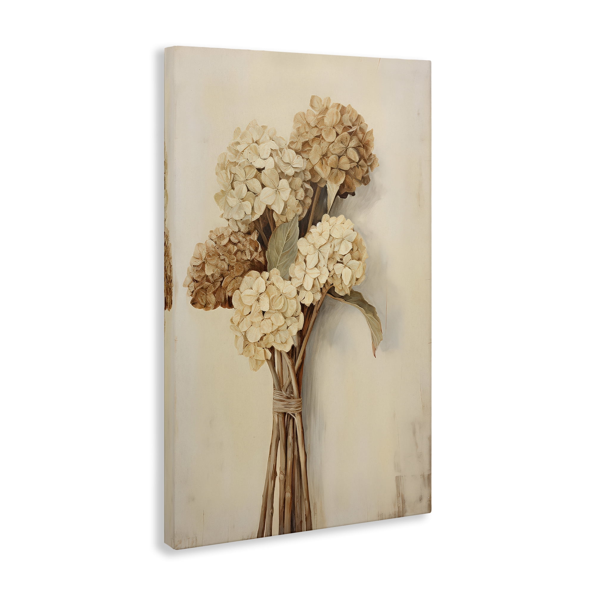 Stupell Industries Vintage Hydrangea Bundle Plants & Flowers Painting Wrapped Canvas Art Print Wall Art, 16 x 24