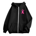thumbnail image 5 of Lumtrix Breast Cancer Awareness Hoodies Zip Up For Women Track Jackets Long Sleeve Pink Ribbon Awareness Hoodies Jacket With Pockets Black M, 5 of 6