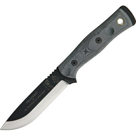 Tops BROSBLM Black Gray Micarta Bob Hunter Fixed Blade Survival Knife +