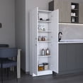 thumbnail image 4 of 11.8" Deep Freestanding White Kitchen Cabinet for Garage Tool Storage, 4 of 4