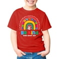 thumbnail image 3 of Hienoo Little Girls "Be Kind" Theme T-Shirt Letter Print Short Sleeve Casual Unisex T Shirt, 3 of 3