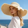 thumbnail image 6 of Women Sun Hat Wide Brim Cap Summer Fashionable Bow Beach Travel Visor Cap, 6 of 9