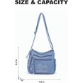 thumbnail image 4 of Sunyuer Women Vintage Washed Denim Mini Crossbody Bag, Cute Cat Embroidery Multi Zipper Pockets Casual Jean Shoulder Purse, Adjustable Strap Lightweight Trendy Daily Messenger Bag, 4 of 8