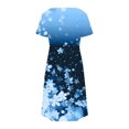 thumbnail image 6 of Black*Friday Discounted Items under $5 GaThRRgYP Plus Size Dresses Women Fashion,Women's Fashion Summer Print Short-sleeved V-neck Casual Dress Sky Blue M, 6 of 8