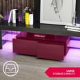 thumbnail image 7 of MUZZ 63" LED TV Stand, High Gloss Television MDF Stands with RGB LED Lights, Modern TV Stand with Drawers, Entertainment Center for Living Room, Fits TVs up to 65+ Inch(Black), 7 of 7