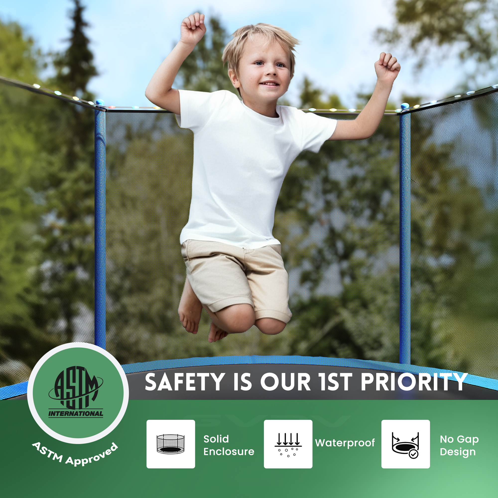 GVDV 8' Backyard Trampoline with Safety Net photo 5