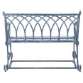 thumbnail image 5 of SAFAVIEH Ressi Rustic Outdoor Patio Rocking Bench, Antique Blue, 5 of 11