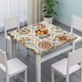 thumbnail image 3 of Vintage Style Floral Table Cover 34x34 Inch Square, Bohemian Print Elastic Tablecloth for Indoor Dining Room Kitchen Table, 3 of 6