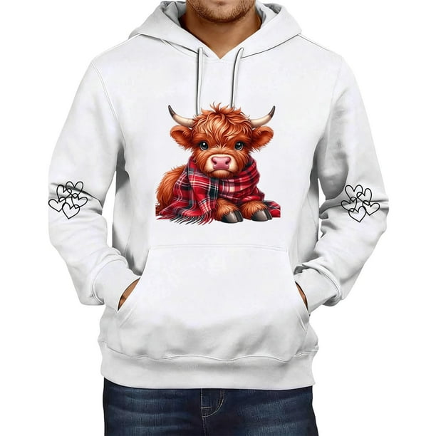 MHFRRA Sudadera con Capucha Informal de Manga Larga, Suave y Cómoda, Ideal para Uso Diario y Actividades Al Aire Libre, con Cordón Ajustable y Un Espacioso Bolsillo Frontal Blanco