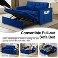 thumbnail image 3 of Howcool 55" 3 in 1 Convertible Sleeper Sofa Bed, Pull Out Loveseat Couch with Storage Pocket,Blue, 3 of 7