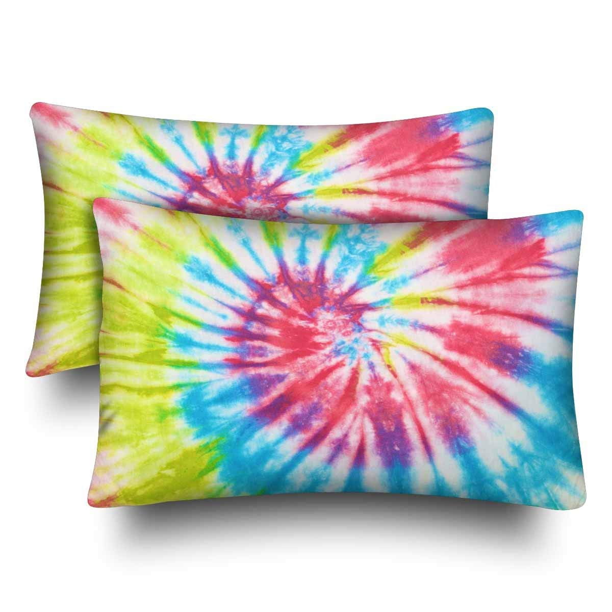 GCKG Close up Tie Dye Pillow Cases Pillowcase 20x30 inches Set of 2
