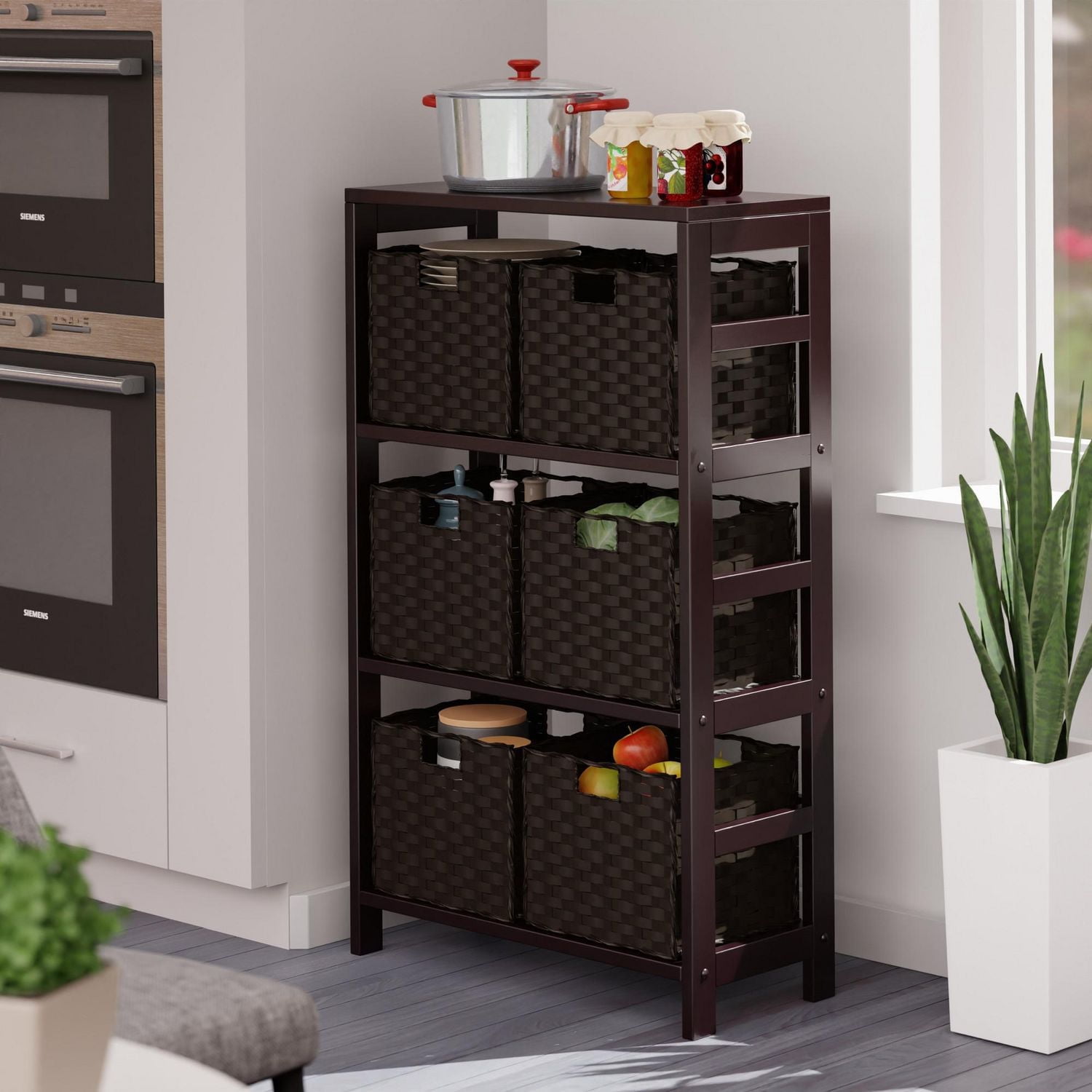 Leo 7pc Storage Shelf with Basket Set