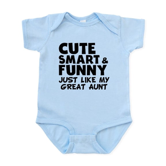 CafePress - Cute Smart And Funny Like My Great Aunt Body Suit - Baby Light Bodysuit, Size Newborn - 24 Months