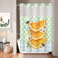 thumbnail image 2 of No Hook Shower Curtain, Orange Slices Daisy Shower Curtains for Bathroom with See Through Top Window, Bee Polka Dot Plaid Sunny Mint Green Waterproof & Washable Bath Curtain 60"x72", 2 of 9