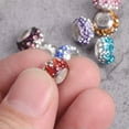 thumbnail image 4 of U8MO 5pcs Rhinestones Rondelle 7x11mm European Charm Big Hold Beads For DIY Bracelet-Lake Blue, 4 of 7