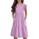 thumbnail image 3 of Teen Girls Dresses Casual Summer Midi Dress with Pockets Short Sleeve Loose Fit Flowy Sundress for Beach Party ,Sie:130, 3 of 9