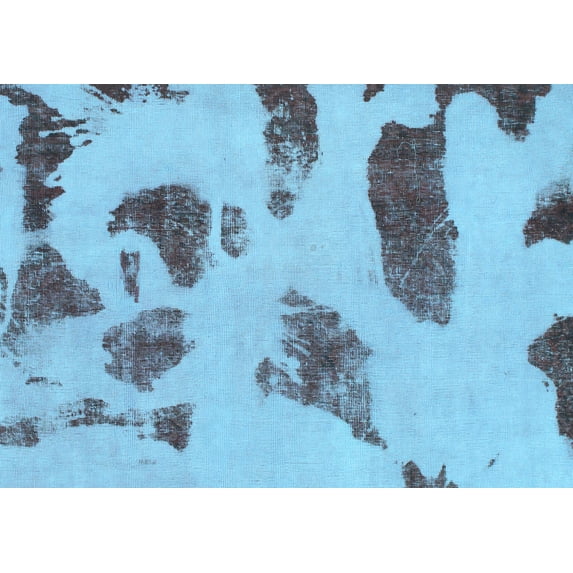 Ahgly Company Indoor Rectangle Abstract Light Blue Modern Area Rugs, 7' x 10'