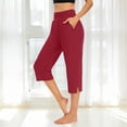 thumbnail image 2 of Audhol Yoga Pants Women, Pants for Women High Waisted Crop Work Pants Summer Casual Slacks Yoga Dress Pant Women's Activewear Red XL, 2 of 7