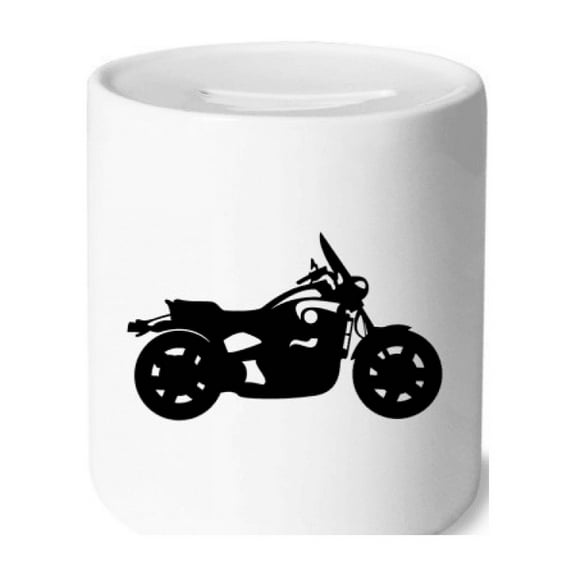 Mechanical Motorcycle Outline Pattern Money Box Cerac Coin Case Piggy Bank