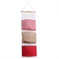 thumbnail image 2 of Bolsa de almacenamiento colgante en capas, bolsa de almacenamiento de lino de 3 capas, bolsa de almacenamiento sobre la puerta, bolsillos de almacenamiento de algodón y lino, durabilidad mejorada, 2 of 12