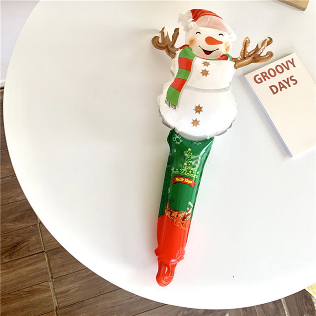 24 Inch Christmas Inflatable Stick Candy Cane Santa Elk Gingerbread Man Balloon 
