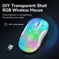 thumbnail image 3 of Wireless Mouse, Customizable Mouse Shell, Rechargeable with 9-Color Backlight, 1400 DPI, 2.4G USB, 5 Buttons, Long Battery Life, Wide Compatibility for PC, Laptop, Mac, PS5, and Tablet(Blue), 3 of 11