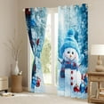 thumbnail image 3 of Feelyou 3D Xmas Snowman Black Out Curtains for Child, Christmas Tree Snowflake Curtains Pack of 2 (42x63 Each), Happy New Year Bedroom Curtains, Blackout Curtains Bedroom Decor, 3 of 6