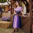 thumbnail image 3 of Medieval Dress for Women, Renaissance Dress Women, Renaissance Dress Womens Medieval Ren Faire Costume Corset Victorian Ball Gowns Elegant Vintage Irish Dresses Halloween, Purple S, 3 of 6