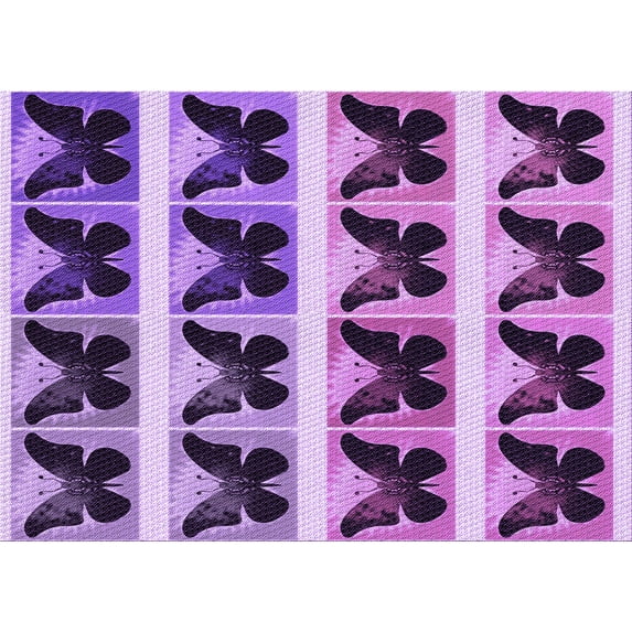 Ahgly Company Machine Washable Indoor Rectangle Transitional Violet Purple Area Rugs, 2' x 4'