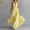 Yellow, variant on Morttic Women's Bohemian Beach Vacation Party Dress – Solid Halter Neck Deep V, Waist Tie, High Slit, Flowing Long Dress White,S