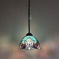 thumbnail image 2 of Tiffany Hanging Lamp Green Brown Stained Glass LED Bulb for Dining Room Island Kitchen 60"H*8"W*8"D, 2 of 4