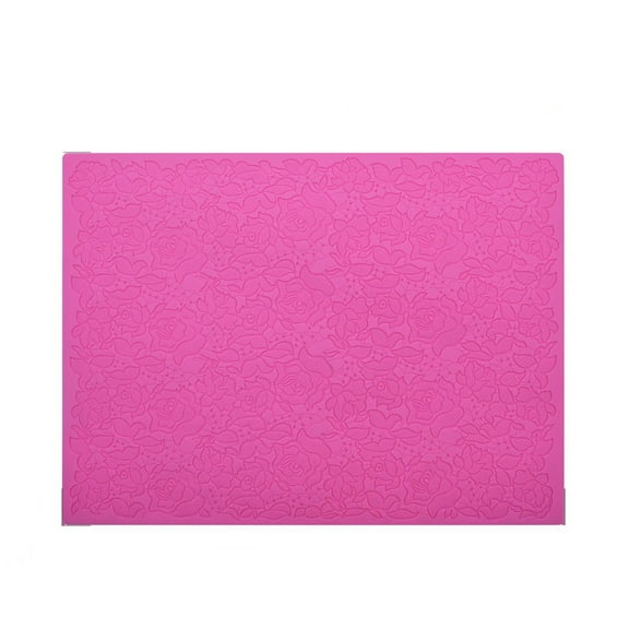 HAXMNOU Silicone Cake Fondant Mat Fondant Mat Silicone Rose Mold Fondant Texture Mats Non-Stick Reusable Baking Mold Sheet for DIY Cake Decorating Chocolate Sugarcraft