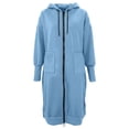 thumbnail image 6 of QIYAGBSA Hoodies for Women Long Zip Up Hooded Sweatshirt Side Slits with Pockets Casual Fall (Light Blue, M), 6 of 6
