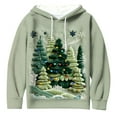 thumbnail image 7 of SYMOID Womens Oversized Christmas Fleece Hoodie - Multicolor Festive Tree Snowflakes Lights, Soft Warm 100% Polyester with Kangaroo Pocket & Drawstring Hood (S-XXL),Size 2XL, 7 of 7