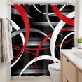 Red Black And White Shower Curtain