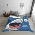 thumbnail image 6 of KLL Great White Shark Print Fleece Throw Blanket, Horizontal Fleece Bedding Cute Soft Blankets Comfy Fleece Flannel Plush Home Decor for Couch & Bed -80"x60", 6 of 9