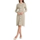 thumbnail image 2 of Vestidos de suéter de color contrastante para mujeres Inspire Chic, vestido midi de punto de manga larga A-line L Beige, 2 of 5