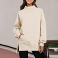 thumbnail image 2 of AGWOLF Womens Oversized Sweatshirts Long Sleeve Mock Neck Pullover with Pockets Casual Solid Color Shirts Fashion Y2K Clothes, 2 of 7