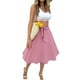thumbnail image 1 of Falda midi de línea A con estampado de cuadros, cinturón de cintura, falda midi elegante de moda para mujer para fiesta, Rojo S, 1 of 8